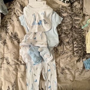 Baby Blue Animal Print 10pc Outfit Set